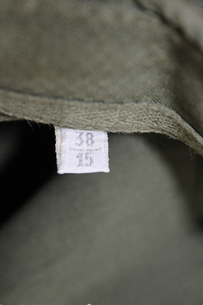 Tintoria Mattei Mens Cotton Basic Button Down Shirt Green Size 38