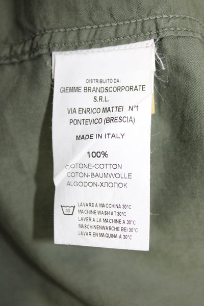 Tintoria Mattei Mens Cotton Basic Button Down Shirt Green Size 38
