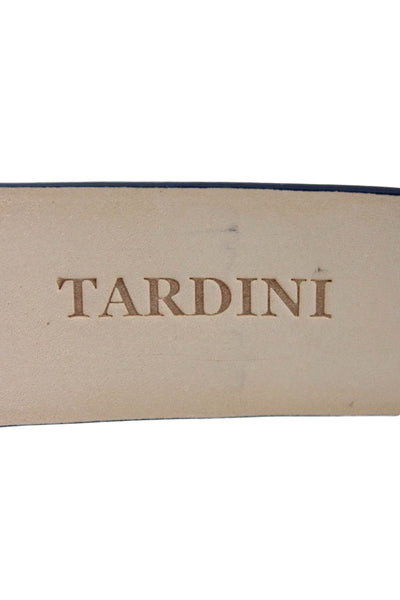 Tardini Womens Genuine Leather 1.5" Width Embellished Buckle Belt Blue Sz 34
