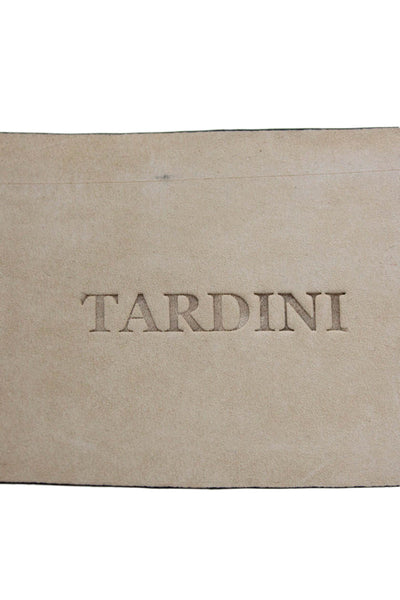 Tardini Womens Genuine Alligator 2" Width Bull Horn Buckle Belt Black Size 36