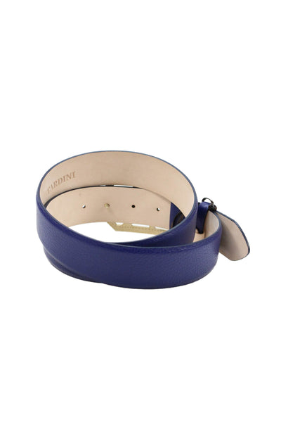 Tardini Womens Genuine Leather 1.5" Width Embellished Buckle Belt Blue Sz 36