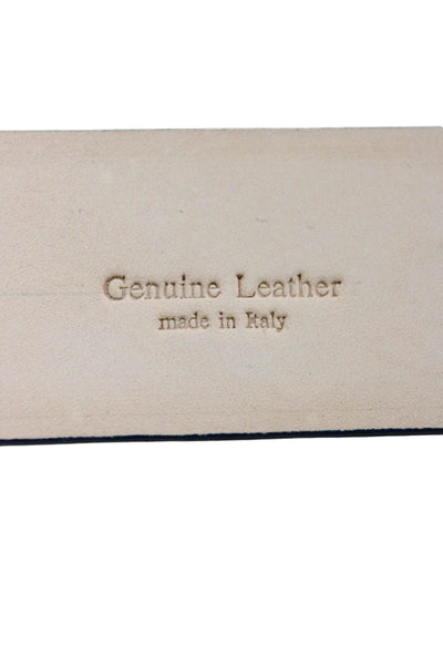 Tardini Womens Genuine Leather 1.5" Width Embellished Buckle Belt Blue Sz 36