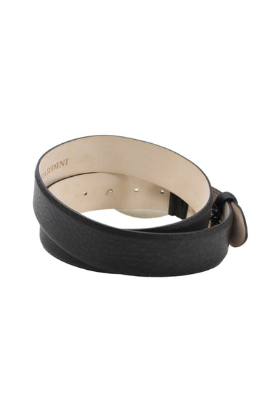 Tardini Womens Genuine Leather 1.5" Crystal Accent Buckle Belt Black Size 36