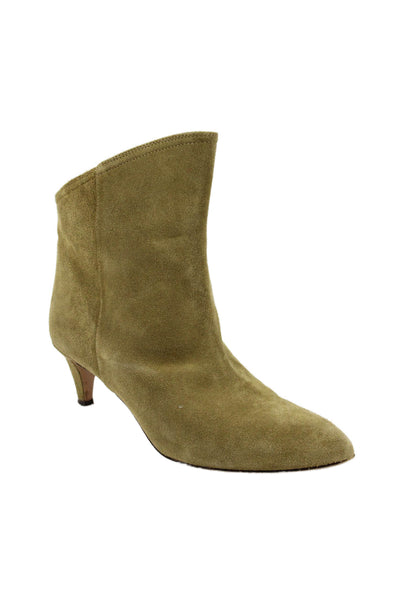 Isabel Marant Womens Slip On Stiletto Pointed Toe Booties Brown Suede Size 41