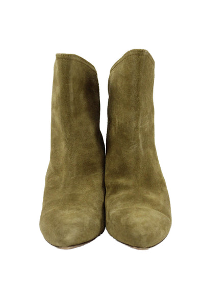 Isabel Marant Womens Slip On Stiletto Pointed Toe Booties Brown Suede Size 41