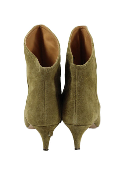Isabel Marant Womens Slip On Stiletto Pointed Toe Booties Brown Suede Size 41