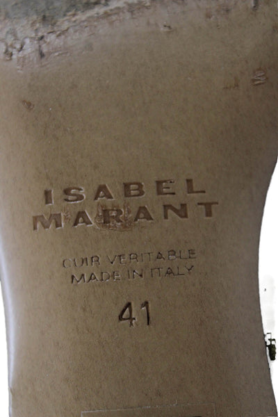 Isabel Marant Womens Slip On Stiletto Pointed Toe Booties Brown Suede Size 41