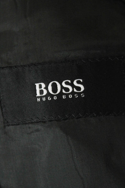 Boss Hugo Boss Mens Black Check Virgin Wool Blazer Size 42