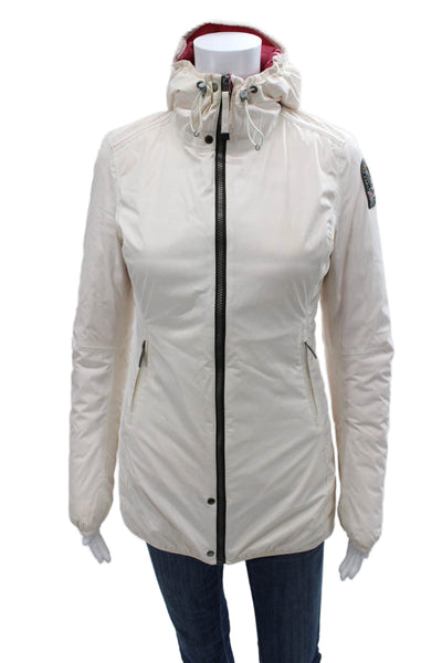 Parajumpers Womens Puffer Jacket Ivory Zip Long Sleeve Size XS