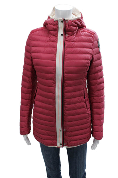 Parajumpers Womens Puffer Jacket Ivory Zip Long Sleeve Size XS