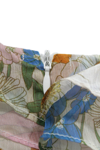 Beulah Womens Floral Round Neck Long Sleeve Polyester Blouse Size M