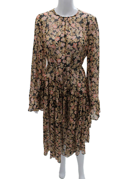 Beulah Women Fit & Flare Floral Knee Length Long Sleeve Dress Size S
