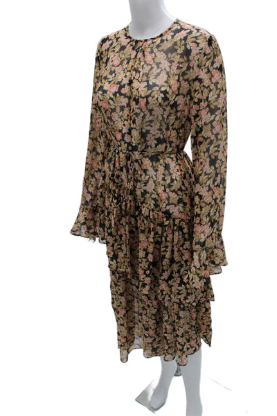 Beulah Women Fit & Flare Floral Knee Length Long Sleeve Dress Size S