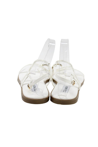 Steve Madden Womens Strappy Toe Ring Sandals White Size 8M
