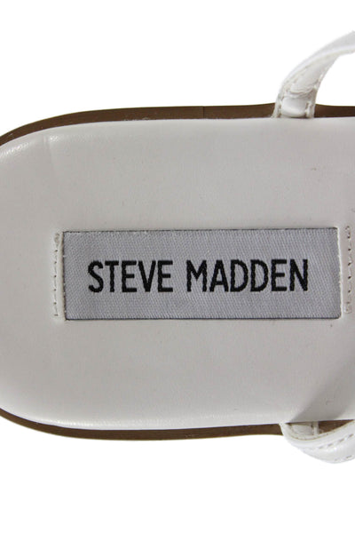 Steve Madden Womens Strappy Toe Ring Sandals White Size 8M