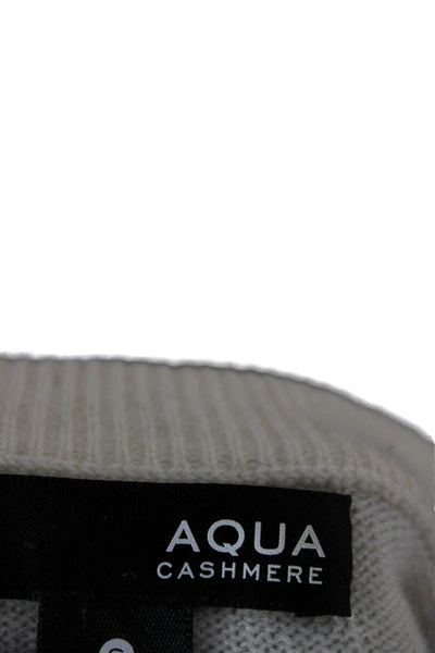 Aqua Cashmere Women Ivory Boatneck Striped Pullover Size S