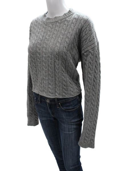 Stage Womens Gray Wool Blend Crewneck Pullover Long Sleeve Fall Size M