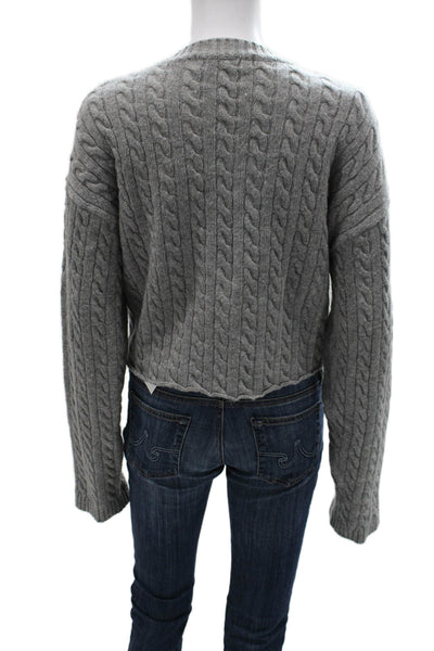 Stage Womens Gray Wool Blend Crewneck Pullover Long Sleeve Fall Size M