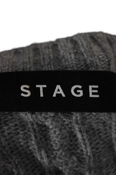 Stage Womens Gray Wool Blend Crewneck Pullover Long Sleeve Fall Size M