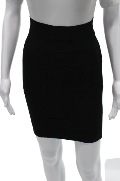 BCBGMAXAZRIA Women Bandage Skirt Black Polyester Blend Size S