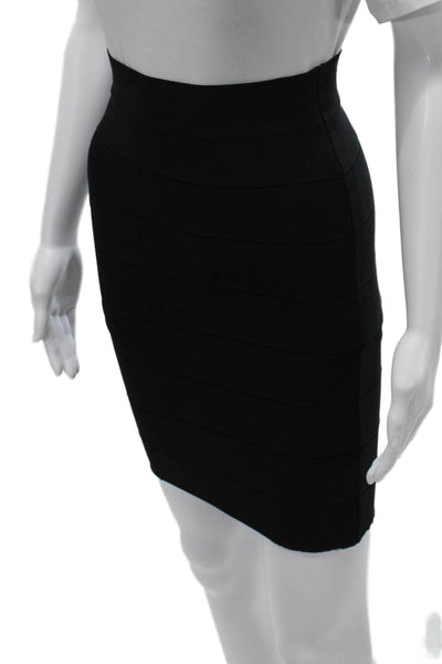 BCBGMAXAZRIA Women Bandage Skirt Black Polyester Blend Size S