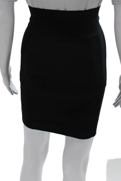 BCBGMAXAZRIA Women Bandage Skirt Black Polyester Blend Size S