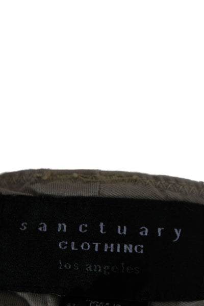 Sanctuary Womens Tencel Capri Pants Beige Button Inseam 24 Size 25