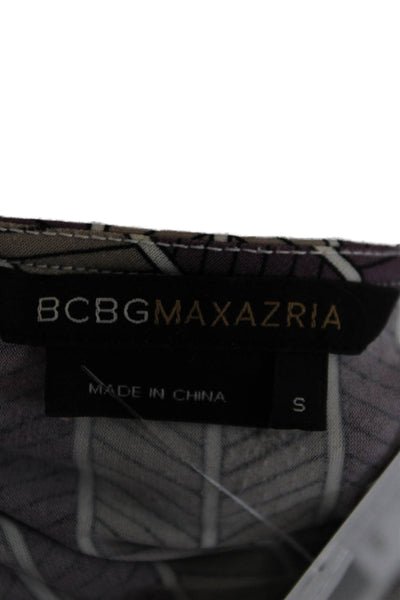 BCBGMAXAZRIA Womens Tunic Blouse V-Neck 3/4 Sleeve Multicolor Polyester Size S