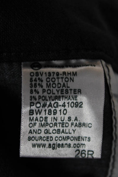 AG Adriano Goldschmied Women Skinny Black Pants Cotton Mid Rise Size 26