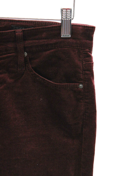 AG Adriano Goldschmied Women Skinny Red High Rise Cotton Pants Size 26