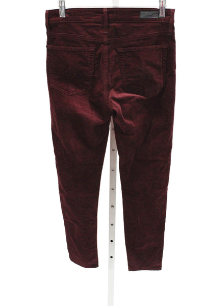 AG Adriano Goldschmied Women Skinny Red High Rise Cotton Pants Size 26