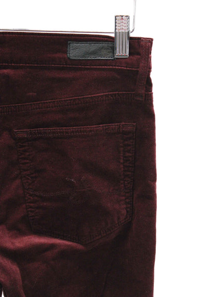 AG Adriano Goldschmied Women Skinny Red High Rise Cotton Pants Size 26