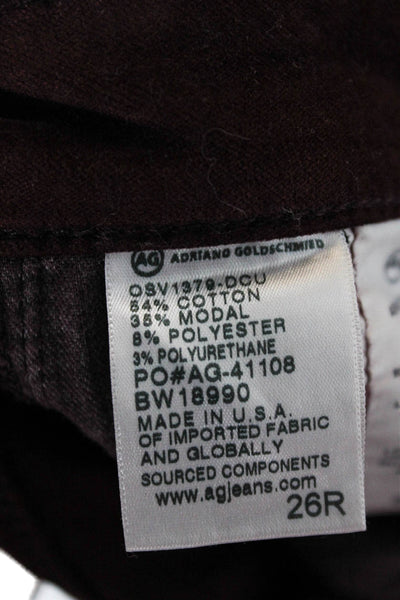 AG Adriano Goldschmied Women Skinny Red High Rise Cotton Pants Size 26