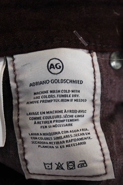 AG Adriano Goldschmied Women Skinny Red High Rise Cotton Pants Size 26