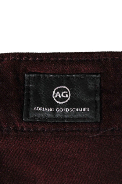 AG Adriano Goldschmied Women Skinny Red High Rise Cotton Pants Size 26