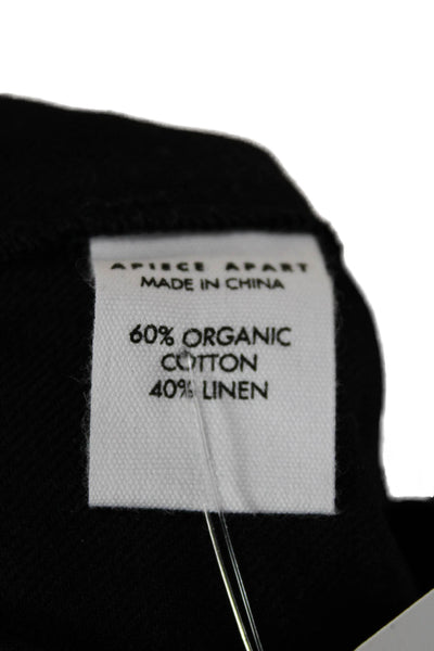 Apiece Apart Womens Bermuda Shorts Black Organic Cotton Zip Size 00
