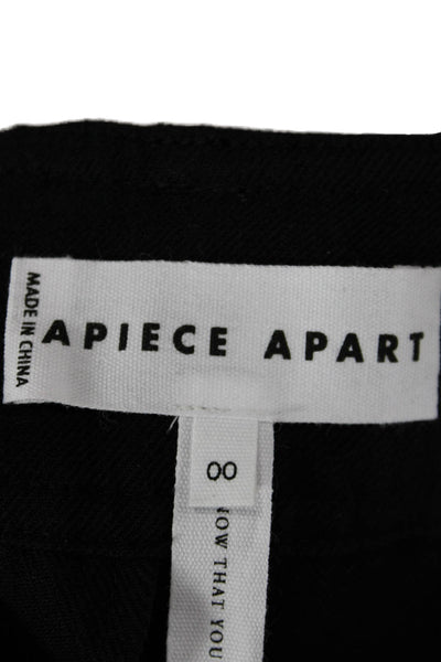 Apiece Apart Womens Bermuda Shorts Black Organic Cotton Zip Size 00