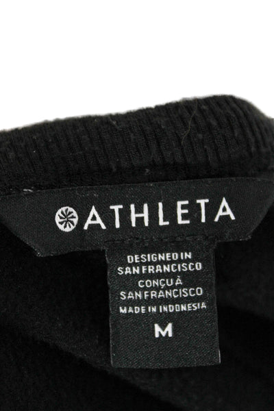Athleta Women Basic Casual Crewneck Tencel Lyocell Sweater Black Size M