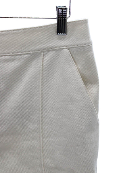 Veronica Beard Women Cropped Ivory Cotton Pants Zip Size 6