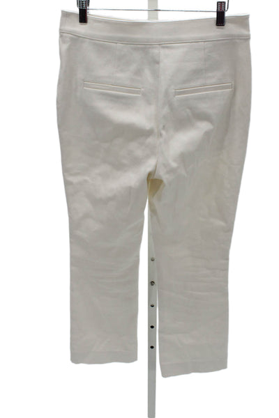 Veronica Beard Women Cropped Ivory Cotton Pants Zip Size 6