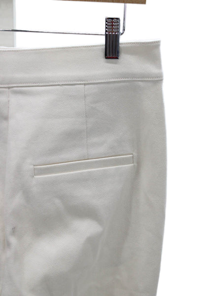 Veronica Beard Women Cropped Ivory Cotton Pants Zip Size 6