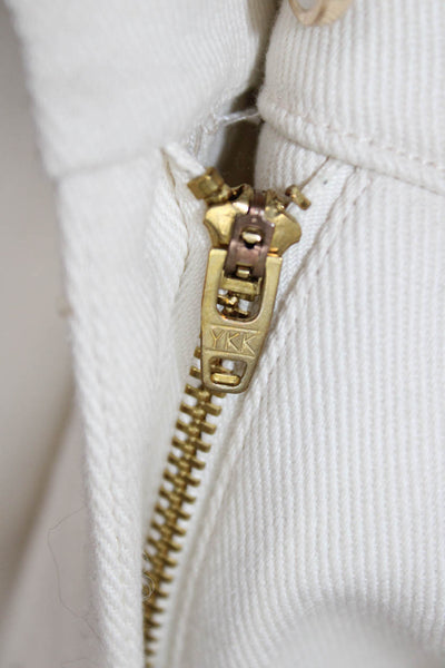Veronica Beard Women Cropped Ivory Cotton Pants Zip Size 6