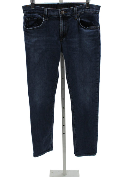 J Brand Mens Straight Jeans Blue Mid Rise Cotton Blend Inseam 30 Size 32