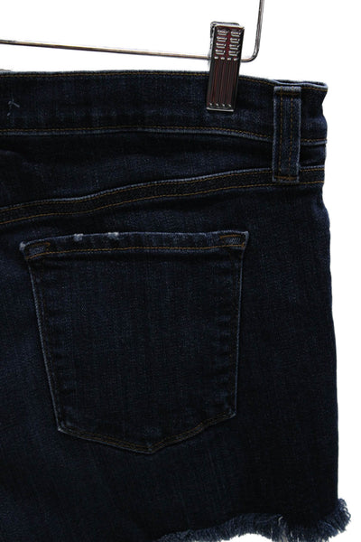 J Brand Womens Cut-Off Shorts Blue Cotton Button Size 28