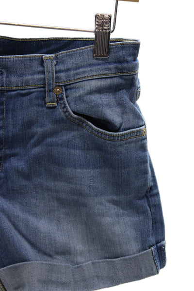 7 For All Mankind Women Cut-Off Blue Cotton Shorts Size 27