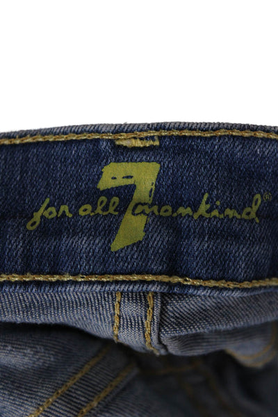 7 For All Mankind Women Cut-Off Blue Cotton Shorts Size 27