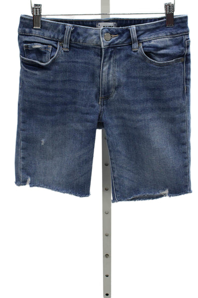 Paige Womens Bermuda Shorts Blue Cotton Zip Solid Size 27