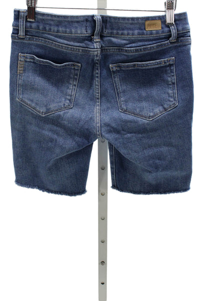 Paige Womens Bermuda Shorts Blue Cotton Zip Solid Size 27