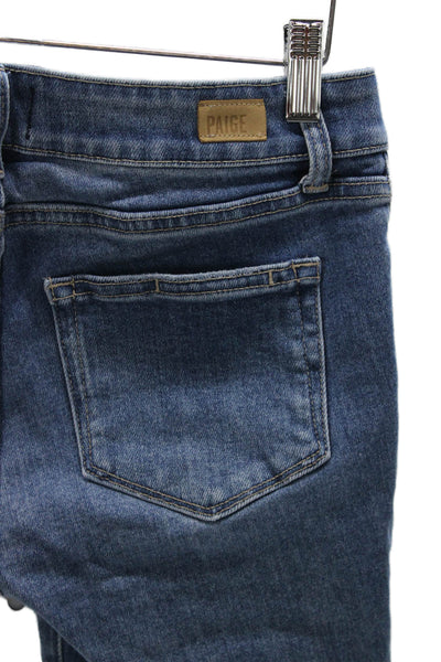 Paige Womens Bermuda Shorts Blue Cotton Zip Solid Size 27