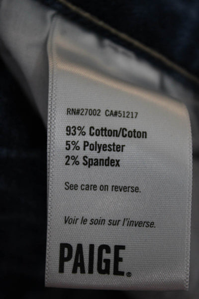 Paige Womens Bermuda Shorts Blue Cotton Zip Solid Size 27